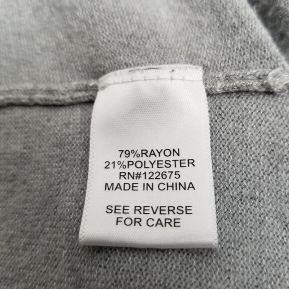 Lety Me Open Front Hooded Cardigan Size M Gray Ribbed Knit Pockets Cozy Layering - Picture 5 of 9